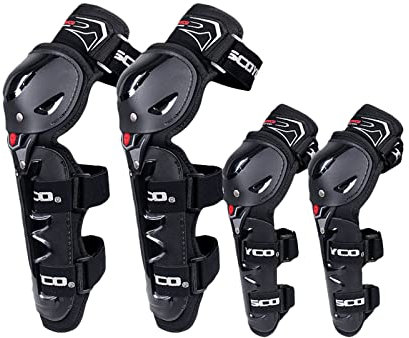 Scoyco 4 stücke Motorrad Knieschüttelt Guards Einstellbare Ellenbogen-Guard-Pads Crashproof Nonslip-Knie-Kappe Pads Protector