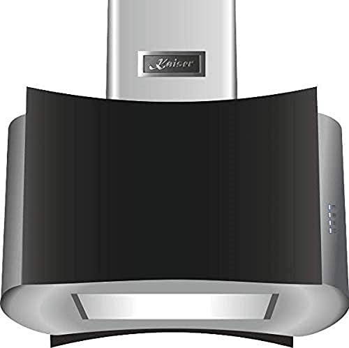 Kaiser Küchengeräte Inselhaube AI 7418 Eco, Dunstabzugshaube 70 cm, Schwarz Glas Edelstahl 1250m³/h mit Fernbedienung