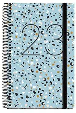Miquelrius - Jahresplaner 2023 - Wochenansicht - Plus Größe 155 x 213 mm (ca. A5) - Hardcover - Spiralbindung - Katalanisch, Englisch und Portugiesisch - Tropisch, aktiv 117 x 182 mm, MR38505