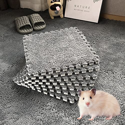 Plush Crawling Mat, 10Pcs Interlocking EVA Foam Floor Tiles, Non slip Jigsaw Cushion Mats Rug 30 * 30 * 1cm For Children's Play Area Baby Infant Bedroom Pet Cage Home Decoration (grey)