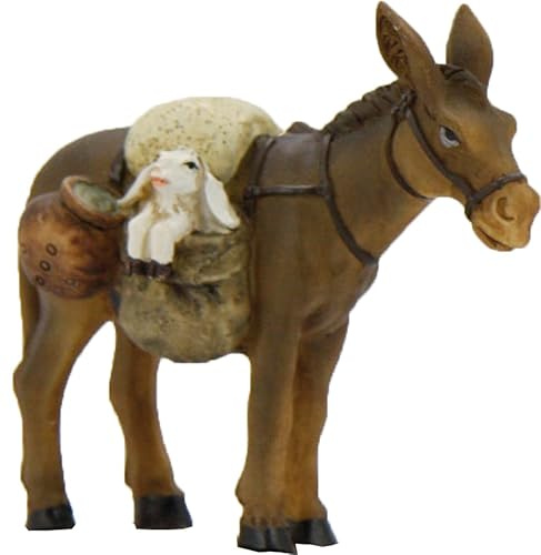 FADEDA Esel mit Schaf/Höhe:10 cm/handbemalt/detailgetreue Krippen Figuren - Weihnachten Tisch Dekoration Krippe Zubehör