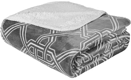 Manta Sherpa Polar Gruesa y Cálida para Sofá y Cama – Blanket Reversible con Franela Suave y Borreguito - Cobija Ideal para Invierno, 100% Microfibra Esponjosa ( Color Entrelazado Osculo, 130x160cm )