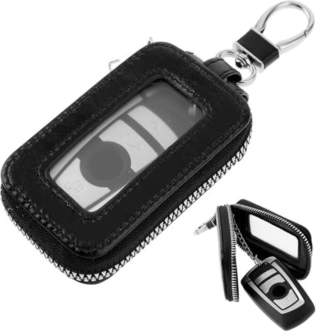 Amabro Auto Schlüsseltasche, Kunstleder Schlüsselmäppchen Haushalts-Schlüsseltasche Schlüsselanhänger Tasche Kleines Schlüsseletui Geldbörse für Autoschlüssel Männer Frauen mit Karabiner