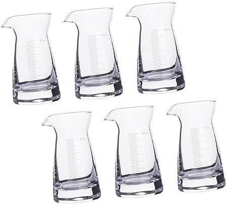 Cabilock 6piezas Accesorios De Barra Tazas Medidoras De Vidrio Duradero y Resistente Para Líquidos Fácil Lectura