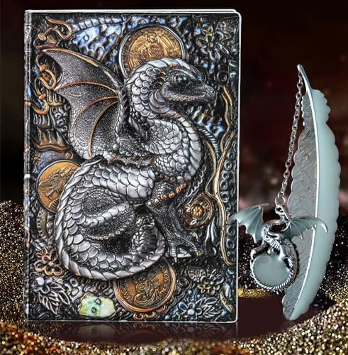 LaVenty DND Zubehör Dragon Tagebuch Stift Dragon Notebook DND Journal | DND Zubehör Dragon Tagebuch Stift Dragon Notebook DND Journal Notebook Geburtstag Fantasy Geschenk