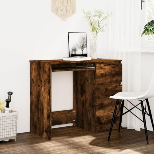Schreibtisch klappbar,klappschreibtisch,sekretär Schrank,Schreibtisch Räuchereiche 90x45x76 cm Holzwerkstoffschreibtisch,computertisch,Desk,