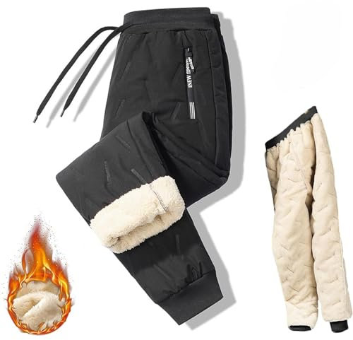 Magulo Unisex Thermohose, Unisex Thermohose Atmungsaktiv & wiederstandsfähig Bleib Warm Und Trocken, Thermo-Sporthose (DE/NL/SE/PL, Alphanumerisch, XL, Regular, Regular, Schwarz Jogginghose)