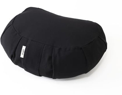 atha Cojín de Meditación Satya – Funda de Algodón Lavable – Relleno Ajustable de Cáscara de Trigo Sarraceno – Ergonómico y Ecológico para Yoga, Mindfulness y Postura Correcta Satya - Negro
