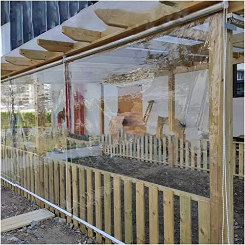 HD-transparenter Rollvorhang, Transparenter Vinyl-Rollo For Den Außenbereich, Transparenter Rollo For Den Außenbereich Mit Beschlägen, Wasserdicht For Pavillon, Balkon, Küche Im Freien(70x120cm/27.5x4