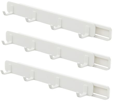 Outanaya 3 Pack Retractable Sliding Coat Hooks for Wardrobe Storage