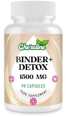 9-in-1 Binder Detox Capsules 1500mg, High Strength Gut & Liver Detox Cleanse, with Activated Charcoal, Highly Absorbable Full Body Detox, Vegan & Natural (90 Count (Pack of 1))