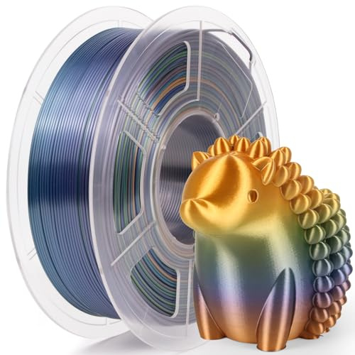 Isanmate Silk PLA Multicoloured Rainbow Filament 3d Drucker Filament 1.75MM 1 kg 3D Printer Dimensional Accuracy +/-0.02 mm,Copper Purple Blue Orange