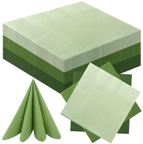 Servietten Salbeigrün,120 Stück Servietten Grün Eukalyptus Grün,33 * 33 cm,Airlaid Stoffähnlich,Einweg-Papier für Hochzeit,Party, Abendessen,Abendessen Geburtstag Brautjubiläum (B)