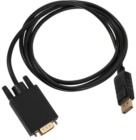 FUNNETOYU Adaptateur Displayport vers Vga Câble Vidéo 1,8 m pour Moniteur Pc Câble Displayport Compatible Bureaux Et Domiciles Noir Transmission Stable Images Nettes