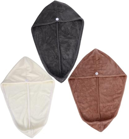 LOLIPPYY 3 pezzi Cuffie Asciugatura Rapida Capelli in Microfibra Assorbente Traspirante per Donna Adatto per Doccia Make-up e Uso Quotidiano per Capelli Lunghi Corti e Ricci