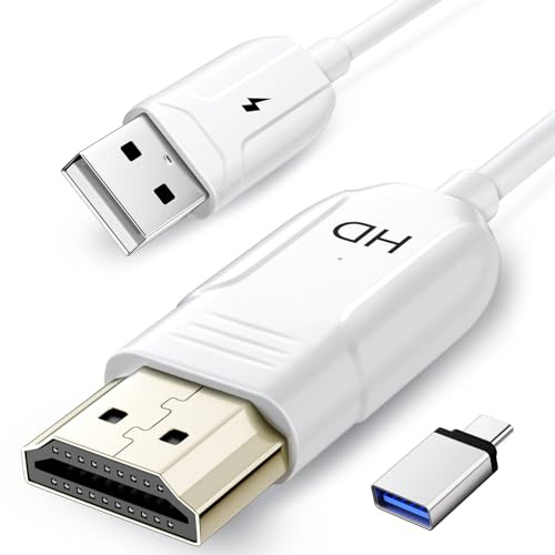 Wireless HDMI Display Adapter for iPhone, Stream Video/Audio/Files from iPhone,iPad,Android,Tablet,Laptop,MacBook to TV/Monitor/Projector, HDMI to USB C Screen Mirroring Cable Support Airplay Miracast