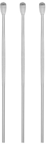 Ear Scoop Ohrreiniger aus Edelstahl 3 Stück, Silber, Tragbar | Reiniger Löffel Metallwerkzeug Entferner, Reinigungsset zur Entfernung Ohrenschmalz, Piercing Reinigung