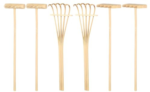 DIYEAH 6 pièces Mini Bamboo Râteaux pour Jardin Zen Outils de Sable pour Décoration de Bureau et Relaxation Accessoires Créatifs pour Modelage de Sable