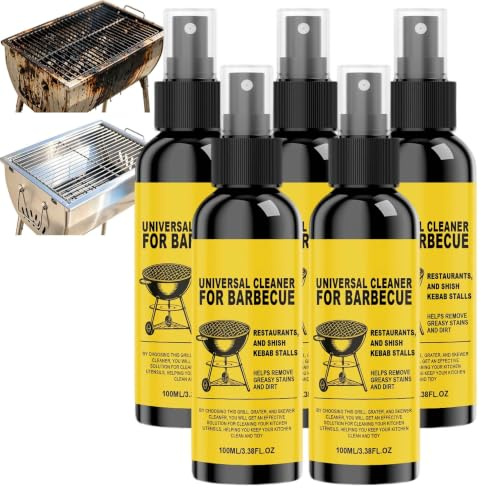 Heavy Duty Degreaser Grill Cleaner Spray, Heavy Duty Degreaser For Burnt Food & Stubborn Grease, Multi Functional Grease Remover For Outdoor Grills, Fast-Acting Grill Grease Cleaner (5pcs)