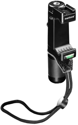 Mantona Smartphone Halter Movie Maker - Professionelle, komfortable Smartphone Halterung Alu Griff Halter Klemme, für Smartphone und iPhone Breite 55-94 mm, 3X 1/4 Zoll und Blitzschuh