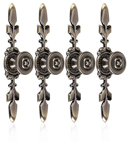 4 Stück Vintage Style Pull Griff Türknauf zurück Platte für Home Möbel Schublade Schrank Kommode Kleiderschrank Schrank mit Schraube (Grün Bronze)