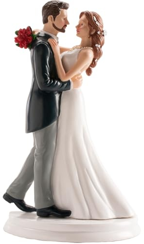dekora – Figurine gâteau de mariage «Couple Marié Dansant » 16 cm – Décoration de Gâteau de mariage en Résine – Design Original et Détaillé – Cake topper Apte au Contact Alimentaire