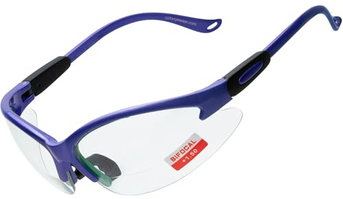 SPITS EYEWEAR Cougar Bifocal Safety Glasses (Magnifier: 1.75, Frame Color: Royal Blue)