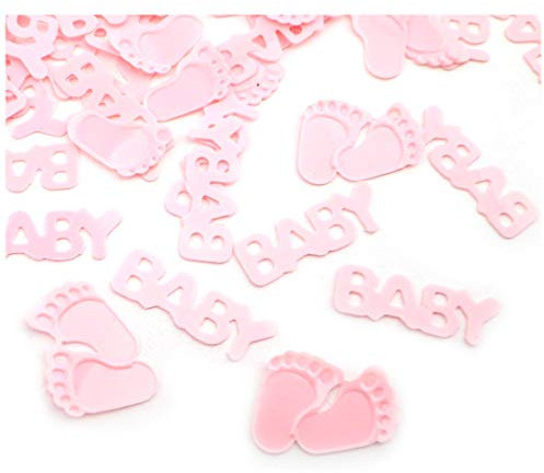 Sepkina Folat - Confeti decorativo para mesa (200 unidades), diseño de pies de bebé
