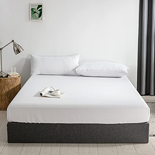 Good Nite Sábana Bajera Ajustable de 120 x 200 cm, Color Blanco, de poliéster, 30 cm, Extra Profunda, Suave y Transpirable, Lavable a máquina