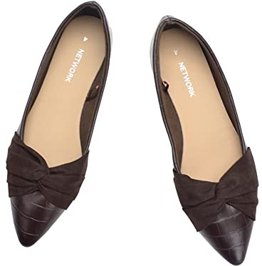 ERLINGO Women's Ballet Flats Slip-on Ballet Pumps Work Office Comfort Pointed Toe Flats Shoes Non Slip Low Heel Casual Dolly Shoes