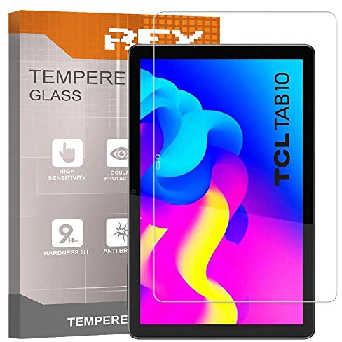 REY Pellicola salvaschermo per TCL Tab 10 HD 10,1, Pellicole salvaschermo Vetro temperato, di qualità Premium Tablet