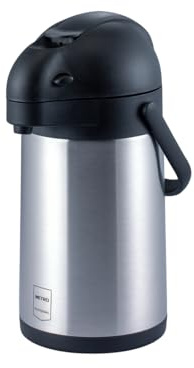 METRO Professional Pumpkanne GAP2120, Edelstahl/Kunststoff, 21.5 x 16.5 x 32 cm, 1.9 L, doppelwandig, mit Tragegriff, silber/schwarz