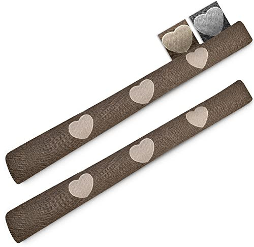 Beautissu 2er Set Zugluftstopper 120 cm lang Tuuli HR - Windstopper als Türvorleger, Haustür Rolle und Kälteschutz Luftstopper - Luftzugstopper Home Zugluft Stopper in Braun