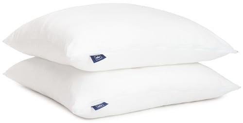 Fabsy Guanciale Letto 2 Pezzi– Set Cuscini Letto in Seersucker con Imbottitura in Microfibra di Poliestere Traspirante– Durevoli–Cuscino per Dormire Regolabile in Altezza (bianco, 65x65cm)