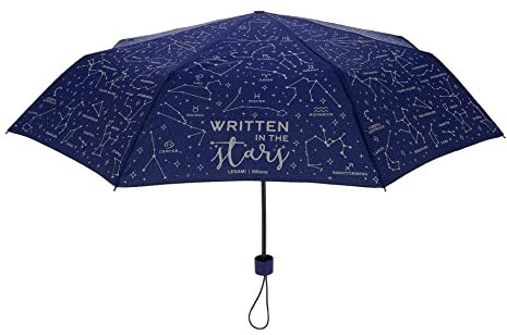 Legami - Ombrello pieghevole, Apertura manuale, Struttura antivento, Custodia inclusa, Leggero, Portatile, Ø 100 cm, Tema Stars