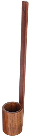 Cabilock Long Handled Ladle Wooden Wine Dipper Spoon Home Honey Ladle Wine Spoon for Easy Serving