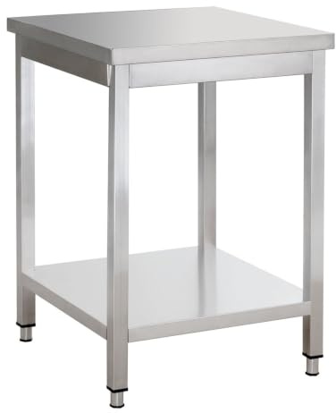 GastroHero Edelstahl Arbeitstisch I Arbeitstisch 100x60 cm mit Grundboden I ohne Aufkantung I Edelstahltisch für Gastronomie I Gasto Tisch AISI 201 (700 x 600 x 850 mm, ohne Aufkantung)
