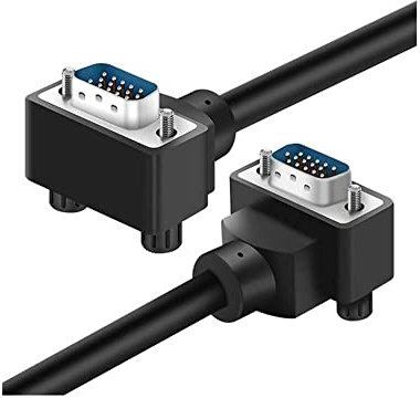 Elecbee Vga Right Angle Cable 90 Degree DB15 Male To DB15 Male 1M