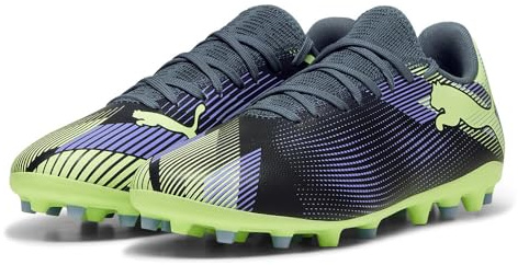 Puma Unisex Adults Future 7 Play MG Soccer Shoe, Gray Skies-Elektro Purple-Fizzy Apple-Puma White, 47 EU