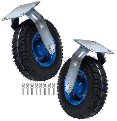 2 Stück Gummi Transportrollen, Möbel Industrierollen Ø 150/200/250MM Bockrolle Leise Stoßdämpfung Leicht Zu Installieren, Zum Speisewagen Mechanisch Möbel, Schwenkrollen Mit Bremse