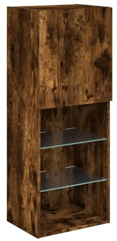 vidaXL TV-Schrank mit LED-Leuchten Räuchereiche 40,5x30x102 cm