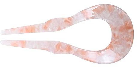DOITOOL Forcina Per Chioma Cinese Da Donna, Bastoncino Per Chioma in Acetato, Fermaglio u a Forma Di Onda Rosa-arancio, Accessorio Elegante Per Feste, Matrimoni e Acconciature Tradizionali
