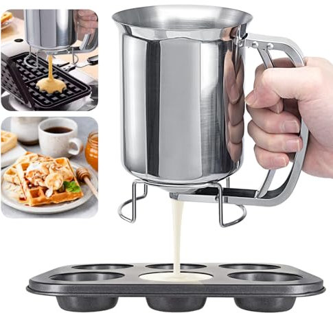 Bczhieulw Dispenser di Pastella，dosatore Pancake，Nutella Dispenser，Separatore di Pastella ，Dosatore per Impasti ，Dispenser di Imbuto ， 800ml，per Torte, Muffin, Waffle，Pancake