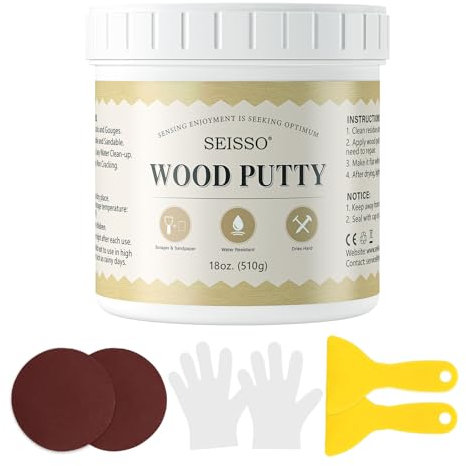 SEISSO Holzkitt 510g weiße Holzspachtelmasse, Spachtelmasse Kitt für Holz, ideal zum Reparieren von Holzschäden auf Möbeln und anderen Holzoberflächen