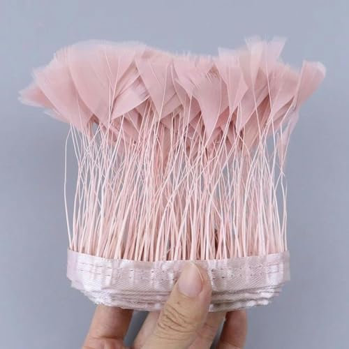 Meter bunter Truthahnfederbesatz 8–10 cm, Handarbeit, Basteln, Federkleid, Hut, Dekor, Federband, Fransen, Leder, Rosa, 2 m