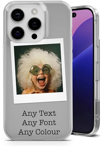 AMAZING Personalisierte Handyhülle für iPhone 16e – Flexible TPU-Hülle, gestalten Sie Ihre Hülle mit Bild und Text im Polaroid-Stil - 1 Foto