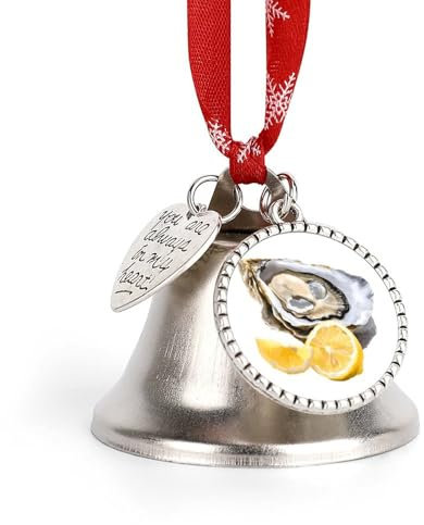 Adorno divertido de campana de Navidad con diseño de limón ostra, decoración para colgar en el árbol de Navidad, decoración para el hogar, fiestas, vacaciones