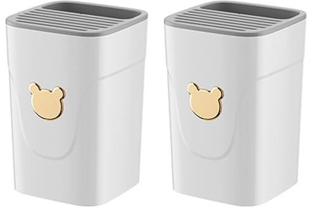 Lot de 2 blocs à couteaux 3 en 1 sans couteaux avec fentes - Bloc à couteaux universel non équipé - Rangement des ustensiles de cuisine - Organiseur de bloc à couteaux - Porte-couverts pour tous les