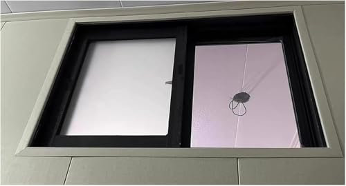 Horizontale Schiebefenster aus Aluminium für Zuhause, Ladung, Anhänger, Schuppen, Hühnerstall, Dachfenster, Ersatz für Innen- und Außenbereich, Dunkelgrau, 96,5 x 50,8 cm