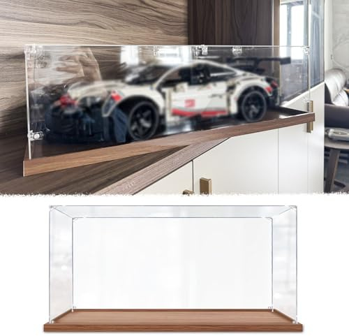 Teca Plexiglass Grandi Figure Multiple Lunghe Vetrina In Acrilico, Stoccaggio Vetrinetta Espositiva per Modellismo con Base In Legno, Modellini di Auto da Collezione Teca Espositiva, 10 15 20 25 30 40